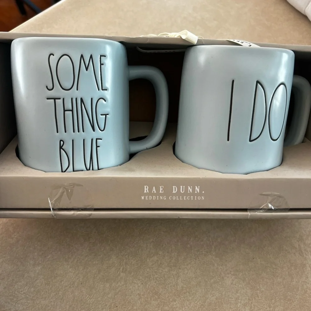 Rae Dunn Something Blue I Do Mugs - Picture 1 of 1